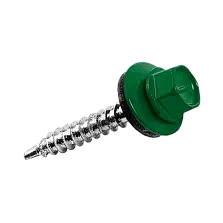 Саморез кровельный со сверлом по дереву RAL 6005 (зеленый мох) 4.8х38